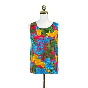 Woman’s Makai Beach Hawaii floral tank top size M